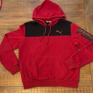 Puma Men's Red and Black Hoodie